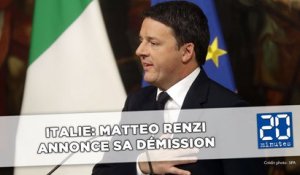 Italie: Matteo Renzi annonce sa démission