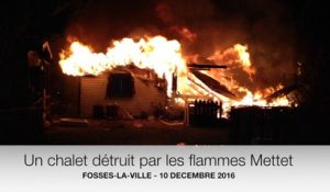 Mettet: un chalet détruit par les flammes