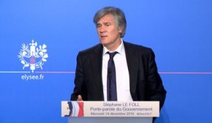 Point de presse de Stéphane Le Foll, le 14 décembre 2016