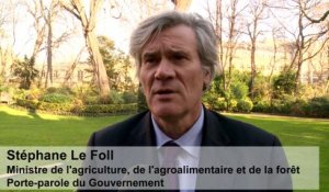 Stéphane Le Foll présente le marché de Noël du ministère de l'agriculture