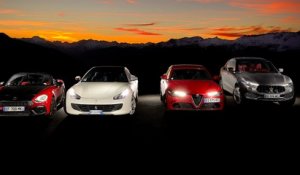 Dossier voitures de sport italiennes: GTC4Lusso vs Giulia Quadrifoglio vs Maserati Levante S vs Abarth 124 Spider