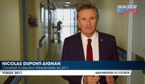 Nicolas Dupont-Aignan prononce ses voeux 2017 dans un hôpital