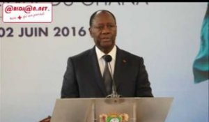 Visite du PR Ghanéen: Intervention du Président Ouattara lors de la signature d'accord