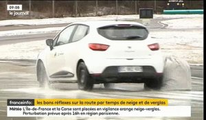 Avec la vague de froid qui arrive sur la France, apprenez à conduire sur du verglas