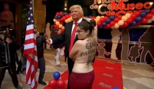 Une Femen interrompt l'inauguration d'une statue de Donald Trump