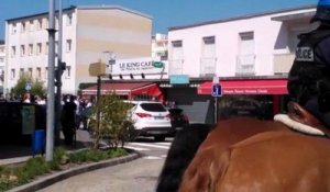 Pour la premiere fois, la police engage une brigade equestre au stade Marcel- Picot...