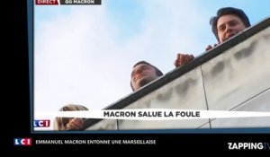 Emmanuel Macron : il entonne une Marseillaise sur le toit de son QG