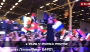 La soirée électorale du 1er tour vue du QG d'Emmanuel Macron