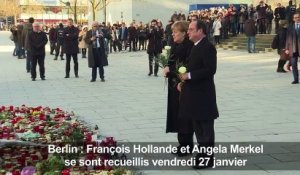 Berlin : Merkel et Hollande se recueillent