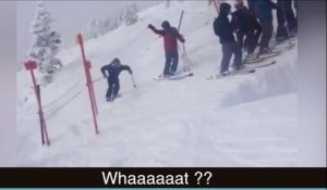 Un skieur se jette d'une falaise... Saut de dingue!