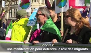 Londres: une manifestation défend le rôle des migrants