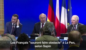Les Français "sauront faire obstacle" à Le Pen, selon Sapin