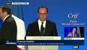 Discours du Président François Hollande au diner du Crif