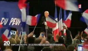 Emplois fictifs : Marine Le Pen refuse d'être entendue