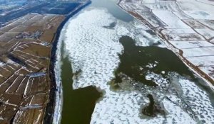 Chine : le dégel du fleuve Jaune en timelapse