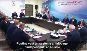 Poutine veut un système antidopage "indépendant" en Russie