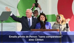 Emails privés de Pence: "sans comparaison" avec Clinton