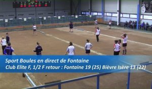 Quatrième tour, Club Elite féminin, demi-finale retour, Fontaine contre Bièvre Isère, saison 2016-2017