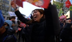 Des Sud-Coréens célèbrent la destitution de la présidente