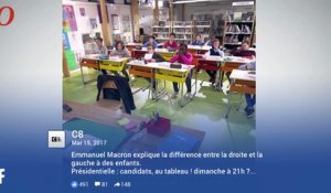Présidentielle : Macron joue au prof pour expliquer la différence entre la gauche et la droite