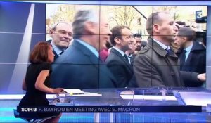 Emmanuel Macron et François Bayrou en meeting à Reims