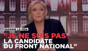 "Je ne suis pas la candidate du Front national", affirme Marine Le Pen