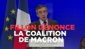 Fillon dénonce un Macron à la "coalition branlante"
