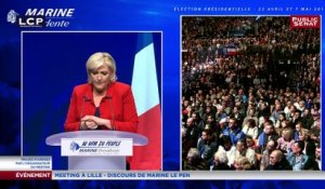 Marine Le Pen: "Messieurs Fillon et Macron sont les courroies de transmission de la finance"