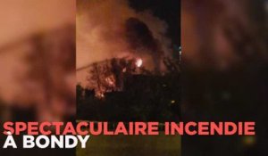 Explosions et incendie spectaculaire à Bondy