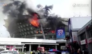Un gros incendie dans le stade du Shanghai Shenhua