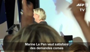 Présidentielle:Marine Le Pen veut satisfaire des demandes corses