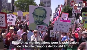 Manifestations appellant Trump à publier sa feuille d'impôts