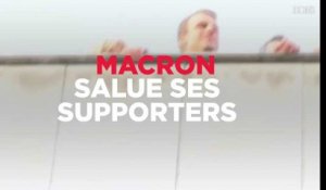 Première apparition d'Emmanuel Macron devant ses partisans