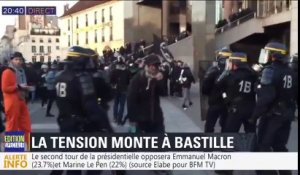À Bastille, des centaines de jeunes tentent d’organiser une "nuit des barricades" à l’appel de mouvements "antifascistes"