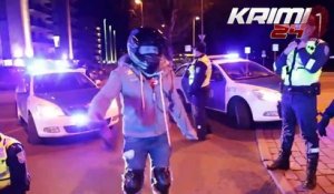 Un policier fait exprès de percuter une moto pour l'arrêter