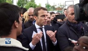 "Mme Le Pen ne peut pas venir dans un quartier comme celui-ci", lance Macron à Sarcelles