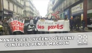 Nantes: Des centaines de personnes défilent sous la bannière «ni Macron, ni Le Pen»