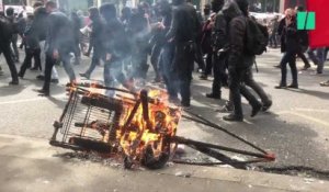 Les images des violences en marge de la manifestation anti-FN à Paris