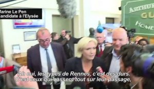 Déplacement houleux en Bretagne pour Marine Le Pen