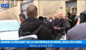 Marine Le Pen exfiltrée de la cathédrale de Reims sous les huées