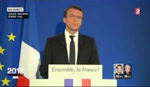 Discours d'Emmanuel Macron : "Un grand honneur et une grande responsabilité"