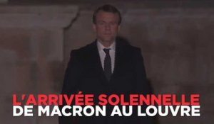 L'arrivée solennelle et télévisée de Macron au Louvre, une réalisation remarquée