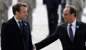 Cérémonies du 8 Mai : Hollande et Macron côte à côte