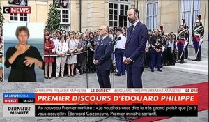 Regardez le discours du nouveau Premier ministre Edouard Philippe lors de la passation de pouvoir avec Bernard Cazeneuve