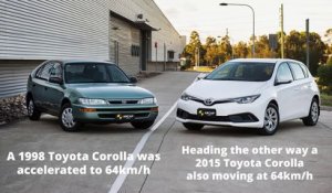 Crash test entre une Toyota Corolla de 1998 et de 2015 : laquelle sera la plus endommagée ?
