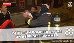 Paris: Un pompier sauve un bébé des flammes