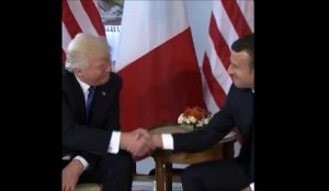 Les poignées de main 'féroces' entre Trump et Macron ont emballé la pressé américaine