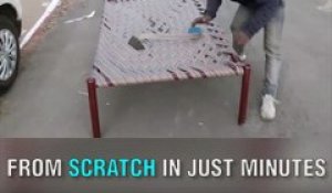 Ce gars fabrique un lit avec une lanière en tissu en 2 min