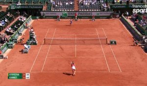 Roland-Garros 2017 : Strycova glisse et se retrouve le nez dans la terre ! (2-1)