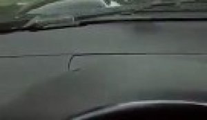 Un automobiliste filmé en train de rouler avec un homme sur le pare-brise